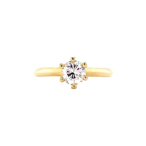 Gouden solitair ring met diamant 14 karaat* nieuw, Sieraden, Tassen en Uiterlijk, Ringen, Wit, Zo goed als nieuw, Goud, Verzenden