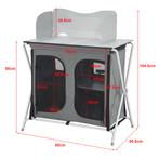 Campingkast opvouwbaar 104,5x80x50,5 cm donkergrijs, Verzenden, Nieuw