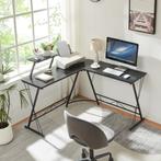 Bureau Yremso L-vormig 122x122x98 cm zwart [en.casa], Huis en Inrichting, Bureaus, Verzenden, Nieuw