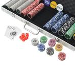 Pokerset met 500 chips aluminium (Poker artikelen), Nieuw, Verzenden