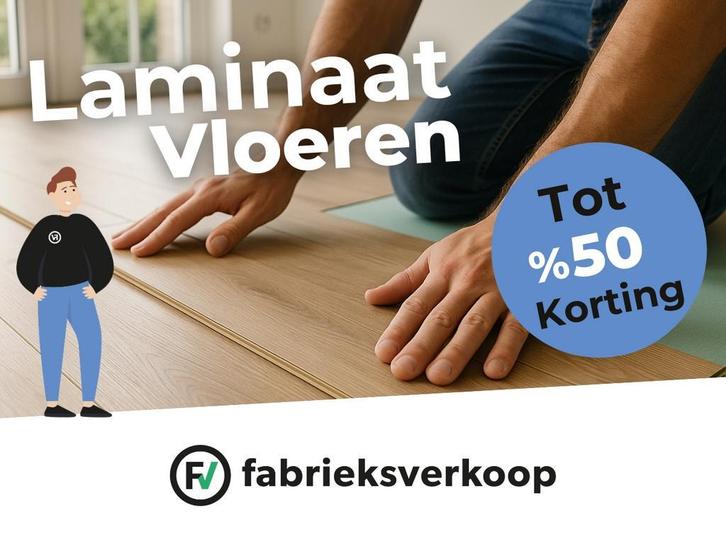 Laminaatvloer Actie Tot 50% onder winkelprijs | OP=OP!, Huis en Inrichting, Stoffering | Vloerbedekking, Wit, Crème, Beige, Bruin