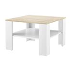 Salontafel Leiden vierkant 60x60x40 cm wit en eikenkleurig, Verzenden, Nieuw