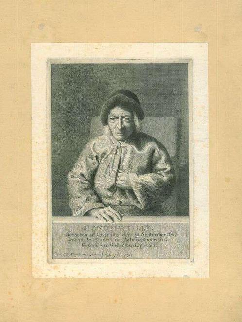 Portrait of Hendrik Tilly, Antiek en Kunst, Kunst | Etsen en Gravures