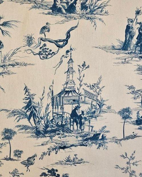 Origineel Chinoiserie Toile de Jouy Textiel Exclusief, Antiek en Kunst, Antiek | Kleden en Textiel