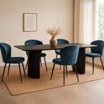 Mangohouten Eettafel Keelin 210x100 cm Zwart, Huis en Inrichting, Tafels | Eettafels, Verzenden, Nieuw, Industriële meubels, Overige vormen