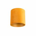 Velours lampenkap geel 25/25/25 met gouden binnenkant, Huis en Inrichting, Lampen | Lampenkappen, Nieuw, Overige vormen, Minder dan 25 cm