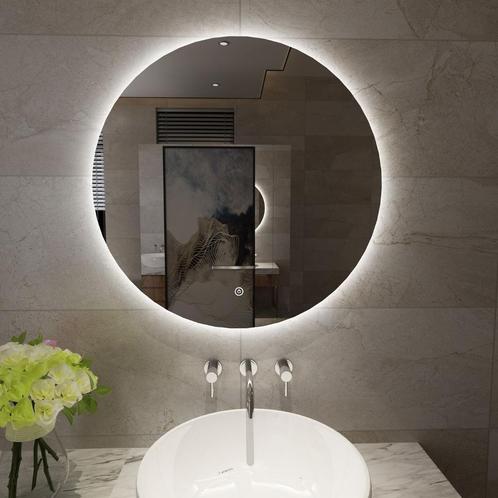 Spiegel Wiesbaden Giro Rond met LED Verlichting 80 cm, Doe-het-zelf en Verbouw, Sanitair, Bad, Nieuw, Ophalen of Verzenden