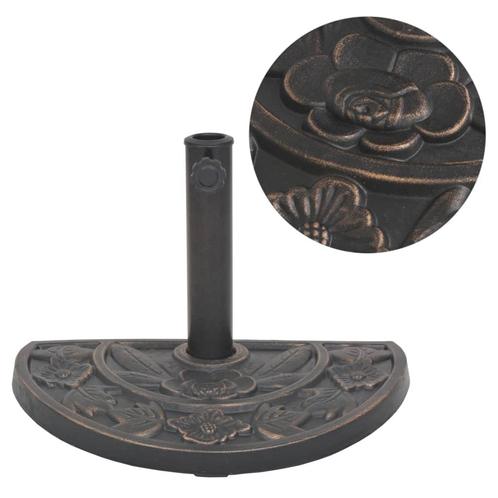 vidaXL Parasolvoet halfrond 9 kg hars bronskleurig, Tuin en Terras, Parasols, Parasolvoet, Nieuw, Minder dan 1 meter, Verzenden