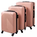 Trizand 3-in-1 kofferset roze – ABS met TSA slot & 360° w, Sieraden, Tassen en Uiterlijk, Koffers, Ophalen of Verzenden, Nieuw