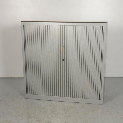 Roldeurkast Aspa - Grijs - 117 x 120 cm - Eiken napoli, Huis en Inrichting, Kasten | Roldeurkasten en Archiefkasten, Ophalen of Verzenden