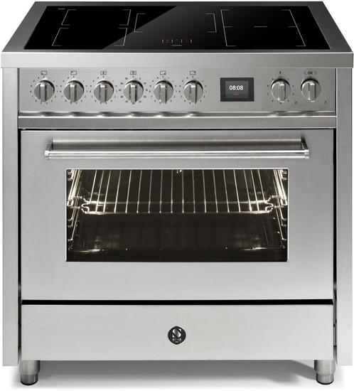 Steel EQ9F-5FI Enfasi inductie fornuis - 90 cm. breed, Witgoed en Apparatuur, Fornuizen, 60 cm of meer, Vrijstaand, 5 kookzones of meer