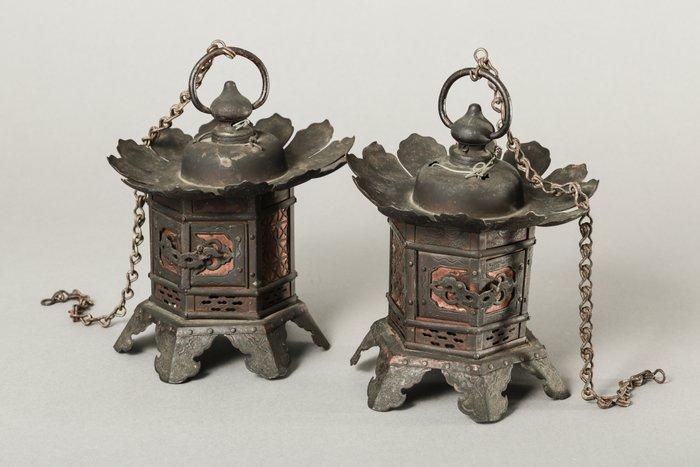 Lantaarn - Antieke hangende lantaarns (paar), zeskantig, Antiek en Kunst, Antiek | Overige Antiek