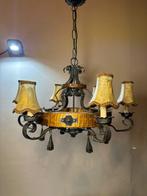 Lamp - Rustiek Art Deco smeedijzeren hanglamp - Hout, IJzer