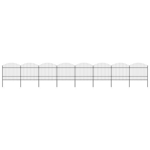 vidaXL Tuinhek met speren bovenkant (1,5-1,75)x13,6 m staal, Tuin en Terras, Schuttingen, Nieuw, IJzer, Minder dan 1 meter, Verzenden