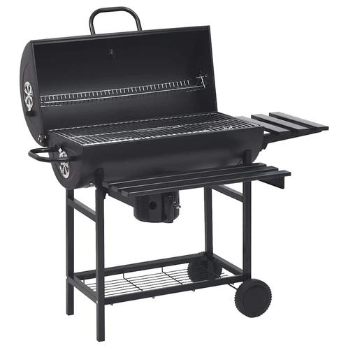 vidaXL Barbecuevat met wielen en schappen 115x85x95 cm staal, Tuin en Terras, Houtskoolbarbecues, Nieuw, Verzenden