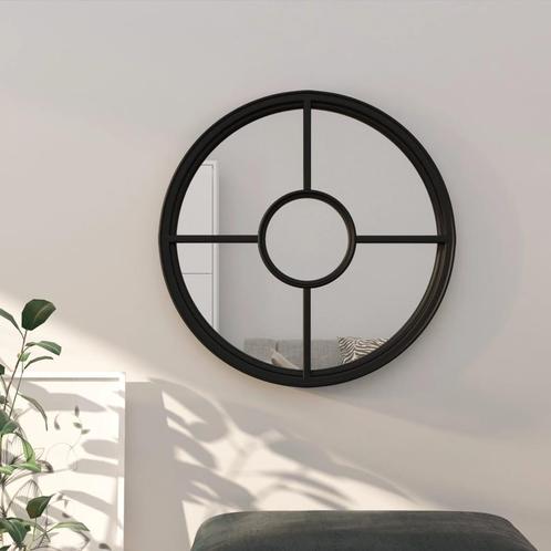 vidaXL Spiegel rond 60x4 cm ijzer zwart, Huis en Inrichting, Woonaccessoires | Spiegels, Nieuw, Verzenden