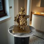 sculptuur, Retour des champs - 21 cm - Marmer, Zinklegering