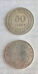Newfoundland, Straits Settlements. George V. 50 Cents 1918 -, Postzegels en Munten