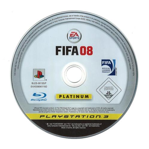 Fifa 2008 (platinum)(losse disc) (PlayStation 3), Spelcomputers en Games, Games | Sony PlayStation 3, Gebruikt, Verzenden