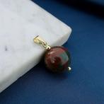 Gouden hanger met mosagaat (Hanger of bedel), Ophalen of Verzenden, Gebruikt, Goud, Overige merken