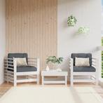 vidaXL Tuinstoelen 2 st massief grenenhout wit, Tuin en Terras, Tuinsets en Loungesets, Verzenden, Nieuw, Tuinset