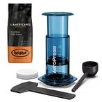 AeroPress Clear Blue Coffee Maker + Bristot lAmericano k..., Ophalen of Verzenden, Nieuw