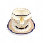 Royal Worcester - Vicotrian cobalt and gilt porcelain sauce
