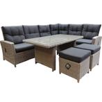 San Marino hoek dining loungeset verstelbaar 5-delig  grijs, Tuin en Terras, Ophalen of Verzenden, Nieuw, Wicker