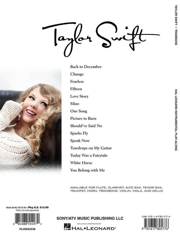 Taylor Swift - 2nd Edition - Trombone, Muziek en Instrumenten, Bladmuziek, Trombone, Nieuw, Ophalen of Verzenden