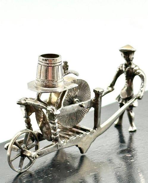 No reserve-Stevige handgemaakte Hollands zilveren miniatuur, Antiek en Kunst, Antiek | Goud en Zilver