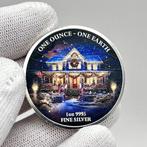 Fiji. 1 Dollar 2022 “Earth – American House Christmas