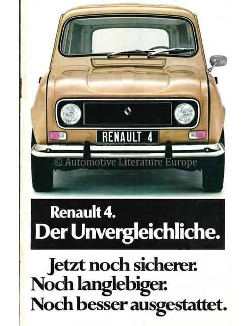1977 RENAULT 4 BROCHURE DUITS, Boeken, Auto's | Folders en Tijdschriften, Renault