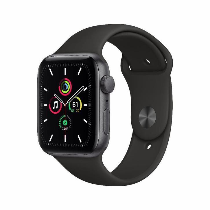 Refurbished Apple Watch SE 2020 GPS 44mm, Sieraden, Tassen en Uiterlijk, Smartwatches, iOS, Waterdicht, Grijs, Verzenden