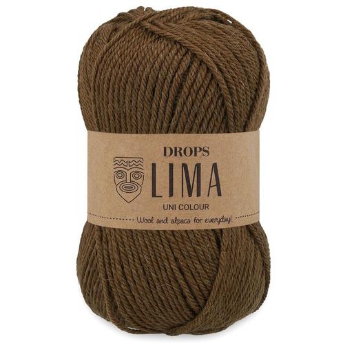 DROPS Lima Uni Colour - 9026 kastanje - Wol Garen, Hobby en Vrije tijd, Breien en Haken, Ophalen of Verzenden