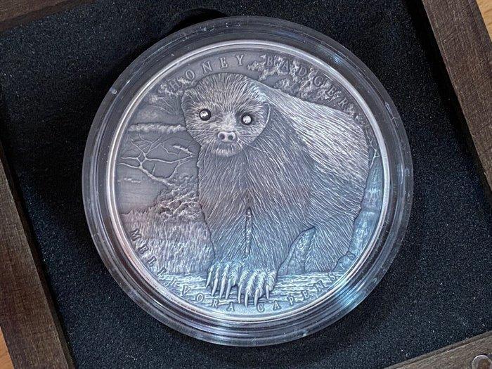 Niue. 2 Dollars 2015 - Honey Badger mit Zirkonen - 2 Oz with, Postzegels en Munten, Munten | Europa | Niet-Euromunten
