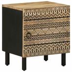 vidaXL Nachtkastje 40x33,5x46 cm massief ruw mangohout zwart, Verzenden, Nieuw, Hout
