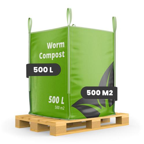 Wormenmest - Vermicompost (Bigbag 500 Liter – voor 500m2), Tuin en Terras, Aarde en Mest, Mest, Verzenden