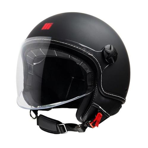 Motocubo beetle evo jethelm met vizier | mat zwart - rood |, Motoren, Kleding | Motorhelmen, Nieuw met kaartje, Verzenden