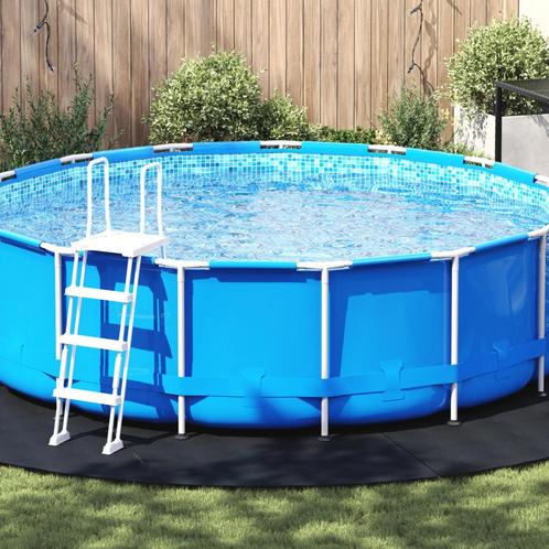 vidaXL Zwembad Grondzeil Zwart Ø 500 cm Niet-geweven Stof, Tuin en Terras, Zwembad-toebehoren, Nieuw, Verzenden