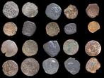 Spanje. Austrias. Lote de 20 monedas. Variedad de resellos