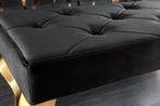 Design bank MODERN BAROK 175cm zwart fluweel goud roestvrij, Ophalen of Verzenden, Nieuw
