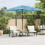 vidaXL Parasol met stalen paal 248x248x248 cm blauw, Verzenden, Nieuw, 2 tot 3 meter
