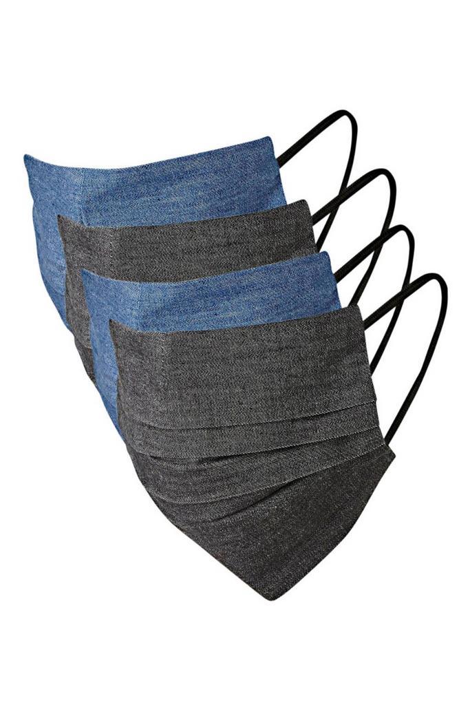 anytime unisex mondkapje - set van 4 zwart/denim, Sieraden, Tassen en Uiterlijk, Uiterlijk | Lichaamsverzorging, Nieuw, Verzenden