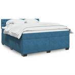 vidaXL Boxspring met matras fluweel blauw 180x200 cm, Huis en Inrichting, Slaapkamer | Bedden, Eenpersoons, Nieuw, 80 cm, 200 cm