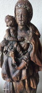 Beeld, Madonna met kind - 60 cm - Eik