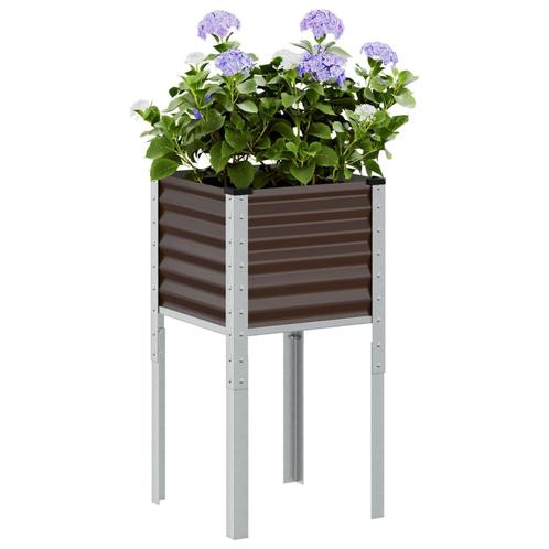 vidaXL Plantenbak 45x45x88 cm staal bruin, Tuin en Terras, Bloembakken en Plantenbakken, Nieuw, Metaal, Verzenden