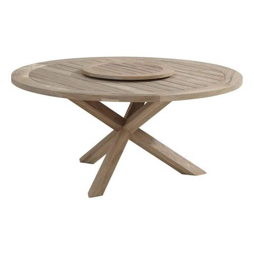 Louvre + lazy susan teak 160cm rond dining tafel Taste 4SO, Tuin en Terras, Tuintafels, Nieuw, Teakhout, Ophalen of Verzenden