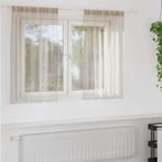 vidaXL Voile Gordijn met gordijnen 2 pcs Zand 140 x 140 cm, Verzenden, Nieuw, Beige