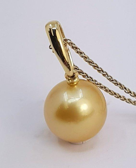Ketting met hanger - 14 karaat Geel goud - 11x12mm Zuidzee, Sieraden, Tassen en Uiterlijk, Antieke sieraden