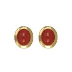 Oorbellen - 18 karaat Geel goud Koraal, Sieraden, Tassen en Uiterlijk, Oorbellen, Nieuw